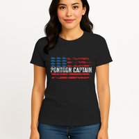 Boating Pontoon Captain 4th Of July Pontoon Boat Womens T-Shirt