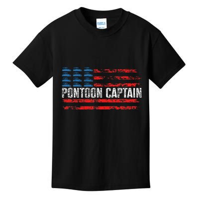 Boating Pontoon Captain 4th Of July Pontoon Boat Kids T-Shirt