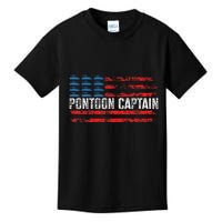 Boating Pontoon Captain 4th Of July Pontoon Boat Kids T-Shirt