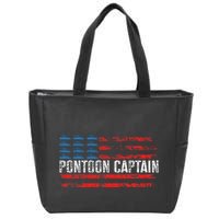 Boating Pontoon Captain 4th Of July Pontoon Boat Zip Tote Bag