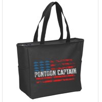 Boating Pontoon Captain 4th Of July Pontoon Boat Zip Tote Bag