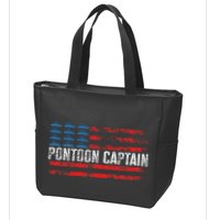 Boating Pontoon Captain 4th Of July Pontoon Boat Zip Tote Bag