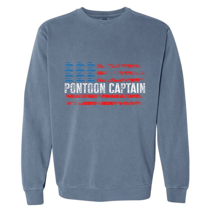 Boating Pontoon Captain 4th Of July Pontoon Boat Garment-Dyed Sweatshirt