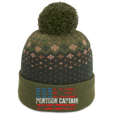 Boating Pontoon Captain 4th Of July Pontoon Boat The Baniff Cuffed Pom Beanie