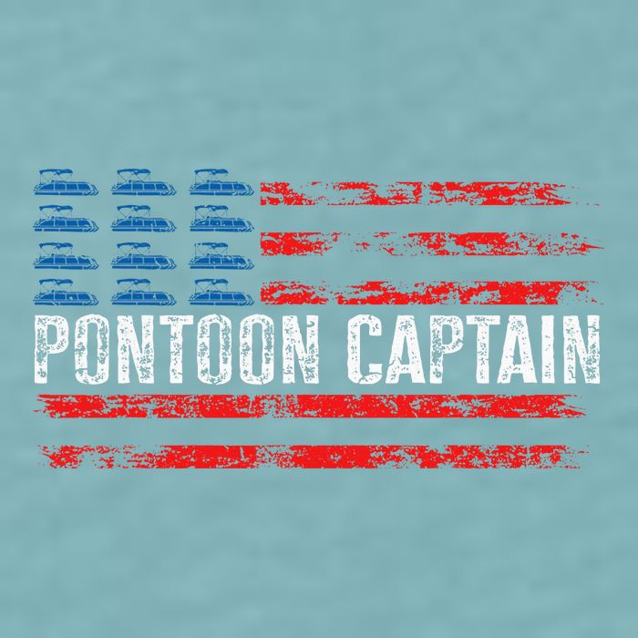 Boating Pontoon Captain 4th Of July Pontoon Boat Sueded Cloud Jersey T-Shirt