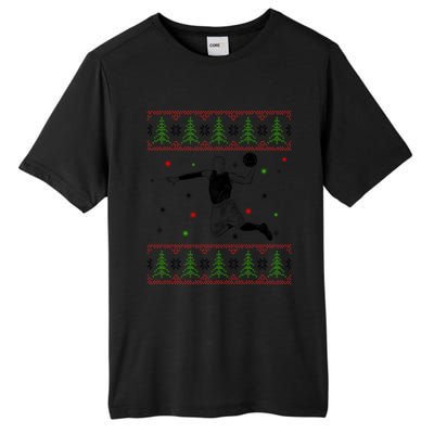 Basketball Player Christmas Cool Ugly Xmas Santa Basketball Cute Gift Tall Fusion ChromaSoft Performance T-Shirt