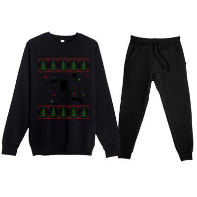 Basketball Player Christmas Cool Ugly Xmas Santa Basketball Cute Gift Premium Crewneck Sweatsuit Set