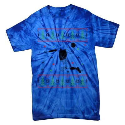 Basketball Player Christmas Cool Ugly Xmas Santa Basketball Cute Gift Tie-Dye T-Shirt