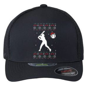 Baseball Player Christmas Cool Ugly Xmas Pajama Flexfit Unipanel Trucker Cap