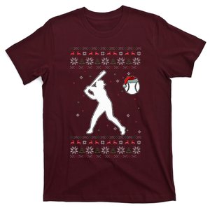 Baseball Player Christmas Cool Ugly Xmas Pajama T-Shirt