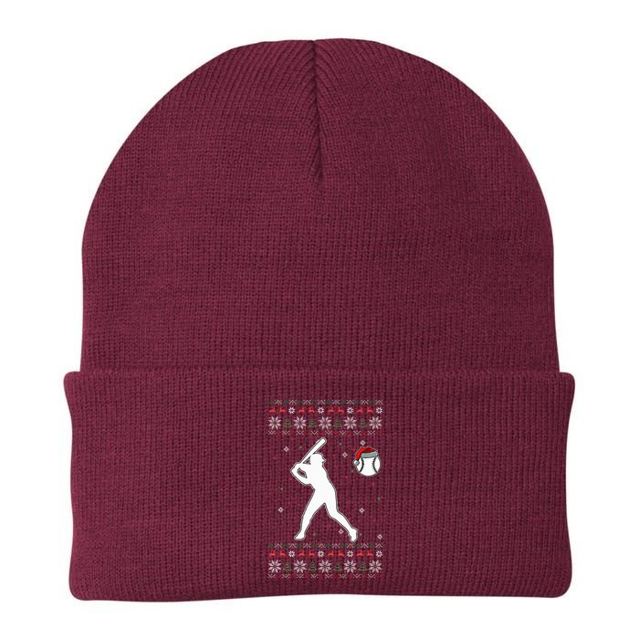 Baseball Player Christmas Cool Ugly Xmas Pajama Knit Cap Winter Beanie