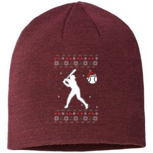 Baseball Player Christmas Cool Ugly Xmas Pajama Sustainable Beanie