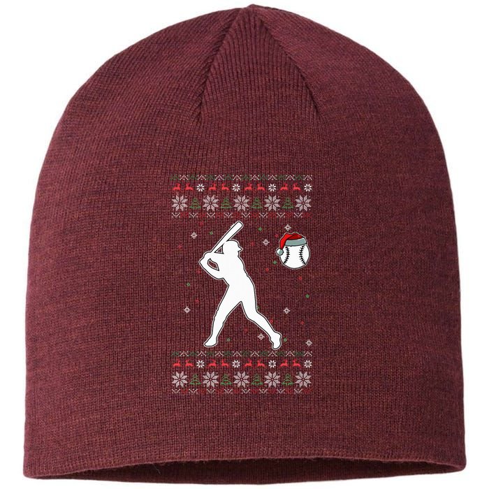 Baseball Player Christmas Cool Ugly Xmas Pajama Sustainable Beanie