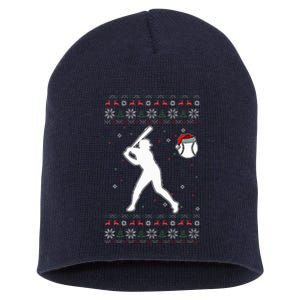 Baseball Player Christmas Cool Ugly Xmas Pajama Short Acrylic Beanie