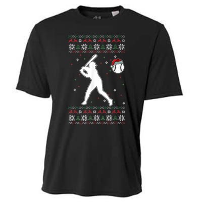 Baseball Player Christmas Cool Ugly X-Mas Pajama Boyss Cooling Performance Crew T-Shirt