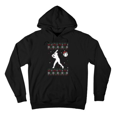 Baseball Player Christmas Cool Ugly X-Mas Pajama Boyss Hoodie