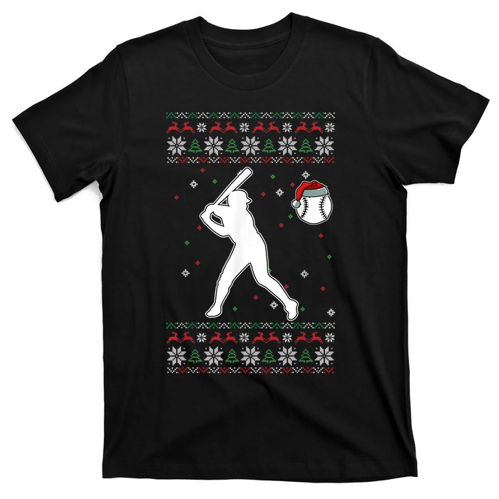 Baseball Player Christmas Cool Ugly X-Mas Pajama Boyss T-Shirt