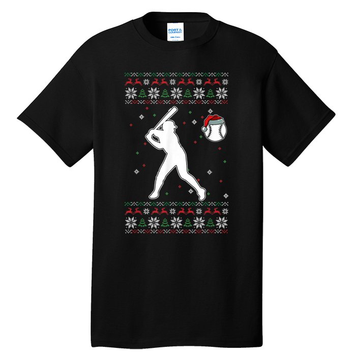 Baseball Player Christmas Cool Ugly X-Mas Pajama Boyss Tall T-Shirt