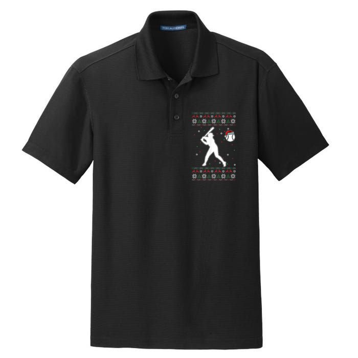 Baseball Player Christmas Cool Ugly X-Mas Pajama Boyss Dry Zone Grid Polo