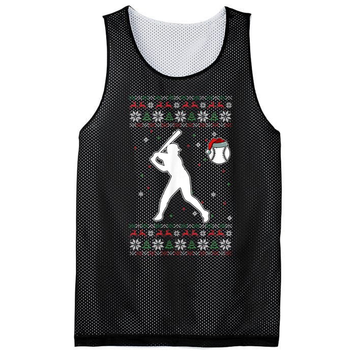 Baseball Player Christmas Cool Ugly X-Mas Pajama Boyss Mesh Reversible Basketball Jersey Tank