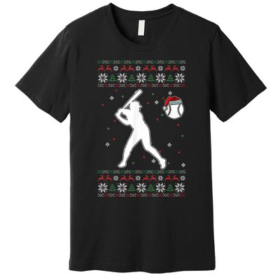 Baseball Player Christmas Cool Ugly X-Mas Pajama Boyss Premium T-Shirt