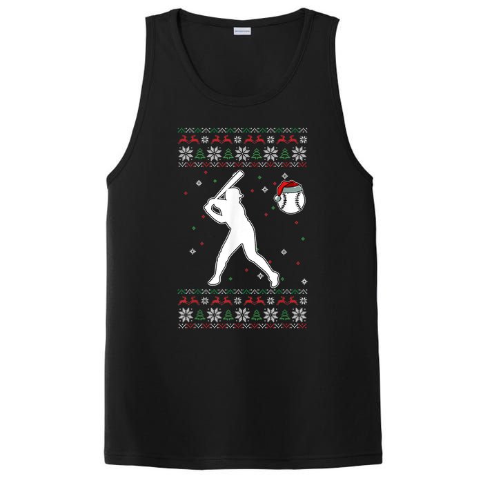 Baseball Player Christmas Cool Ugly X-Mas Pajama Boyss PosiCharge Competitor Tank