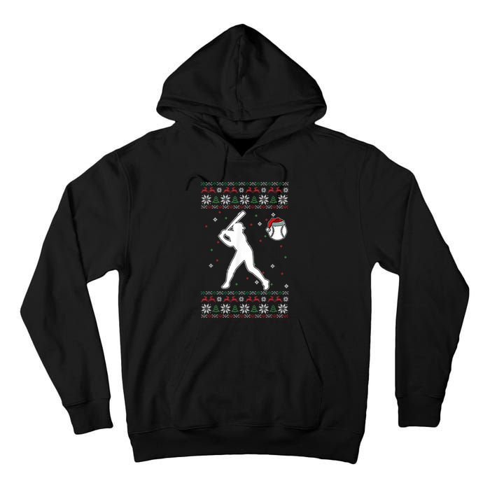 Baseball Player Christmas Cool Ugly X-Mas Pajama Boyss Tall Hoodie