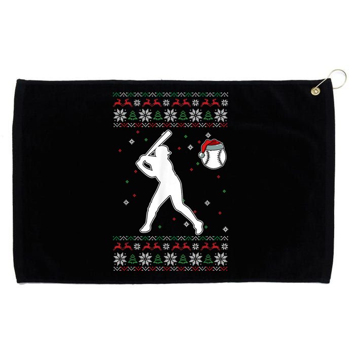 Baseball Player Christmas Cool Ugly X-Mas Pajama Boyss Grommeted Golf Towel