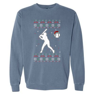 Baseball Player Christmas Cool Ugly X-Mas Pajama Boyss Garment-Dyed Sweatshirt