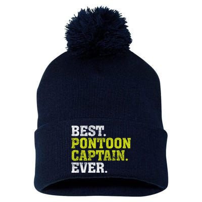 Best Pontoon Captain Ever | Pontoon Boat Pom Pom 12in Knit Beanie