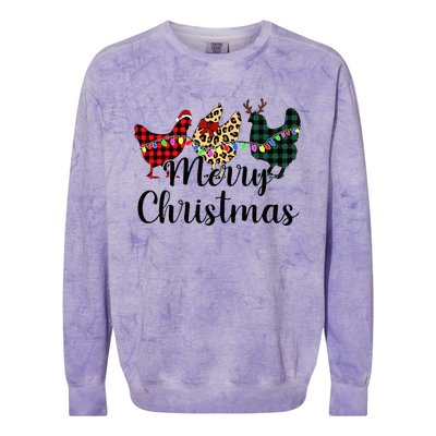 Buffalo Plaid Chickmas Merry Christmas Chicken Lover Xmas  Colorblast Crewneck Sweatshirt