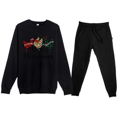 Buffalo Plaid Chickmas Merry Christmas Chicken Lover Xmas  Premium Crewneck Sweatsuit Set