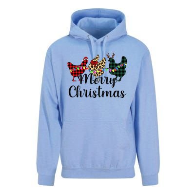 Buffalo Plaid Chickmas Merry Christmas Chicken Lover Xmas  Unisex Surf Hoodie