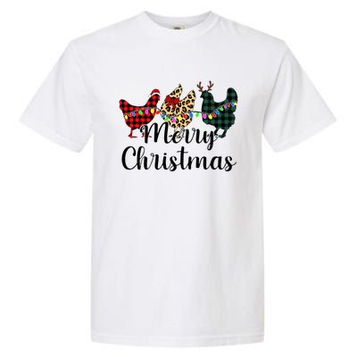 Buffalo Plaid Chickmas Merry Christmas Chicken Lover Xmas  Garment-Dyed Heavyweight T-Shirt