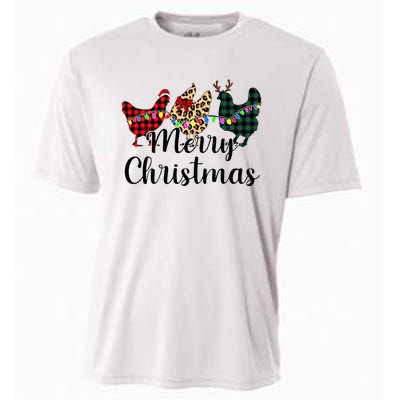 Buffalo Plaid Chickmas Merry Christmas Chicken Lover Xmas  Cooling Performance Crew T-Shirt