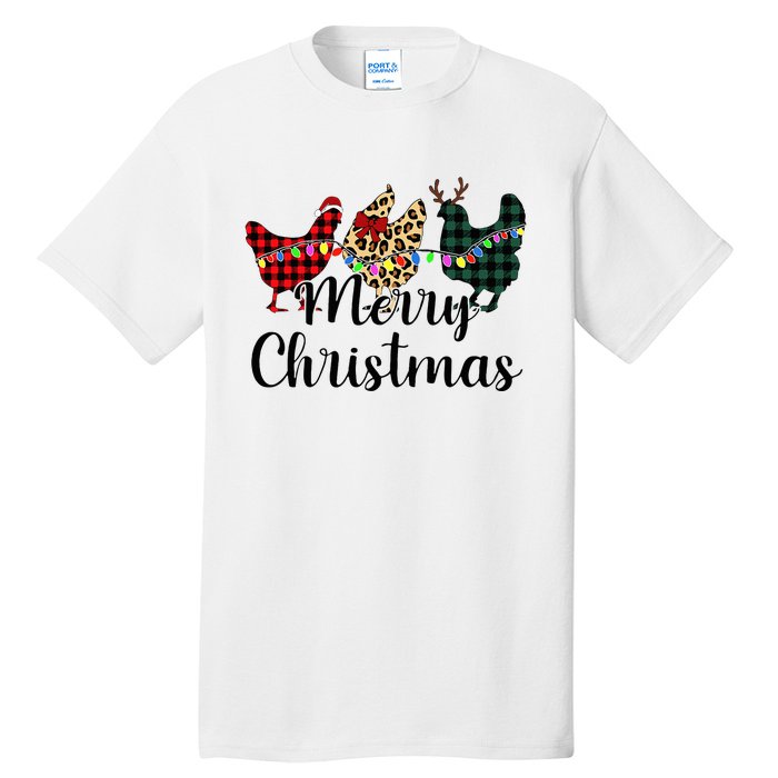 Buffalo Plaid Chickmas Merry Christmas Chicken Lover Xmas  Tall T-Shirt