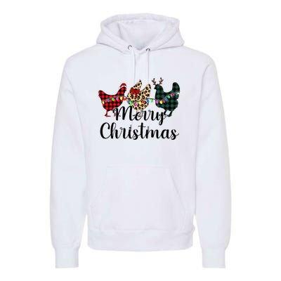 Buffalo Plaid Chickmas Merry Christmas Chicken Lover Xmas  Premium Hoodie