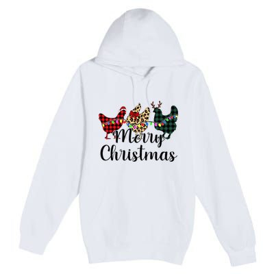 Buffalo Plaid Chickmas Merry Christmas Chicken Lover Xmas  Premium Pullover Hoodie