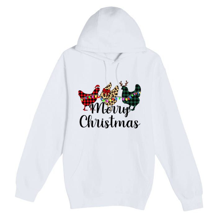 Buffalo Plaid Chickmas Merry Christmas Chicken Lover Xmas  Premium Pullover Hoodie