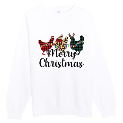 Buffalo Plaid Chickmas Merry Christmas Chicken Lover Xmas  Premium Crewneck Sweatshirt