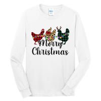 Buffalo Plaid Chickmas Merry Christmas Chicken Lover Xmas  Tall Long Sleeve T-Shirt