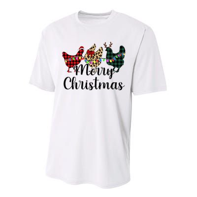 Buffalo Plaid Chickmas Merry Christmas Chicken Lover Xmas  Performance Sprint T-Shirt