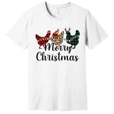 Buffalo Plaid Chickmas Merry Christmas Chicken Lover Xmas  Premium T-Shirt