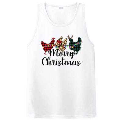 Buffalo Plaid Chickmas Merry Christmas Chicken Lover Xmas  PosiCharge Competitor Tank