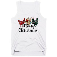 Buffalo Plaid Chickmas Merry Christmas Chicken Lover Xmas  Tank Top