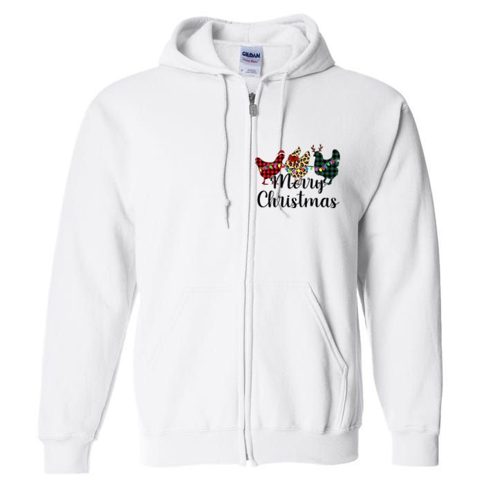 Buffalo Plaid Chickmas Merry Christmas Chicken Lover Xmas  Full Zip Hoodie