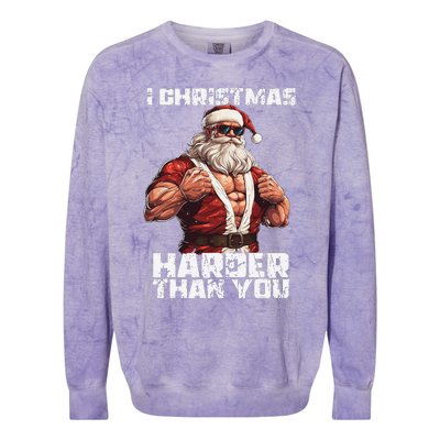 Bodybuilding Powerlifting Christmas Core Workout Iron Mass Colorblast Crewneck Sweatshirt