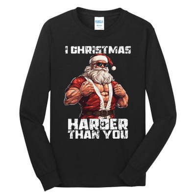 Bodybuilding Powerlifting Christmas Core Workout Iron Mass Tall Long Sleeve T-Shirt