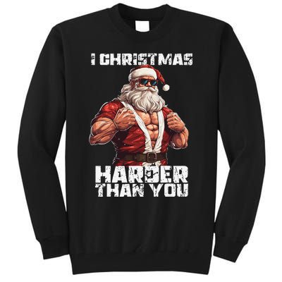 Bodybuilding Powerlifting Christmas Core Workout Iron Mass Tall Sweatshirt