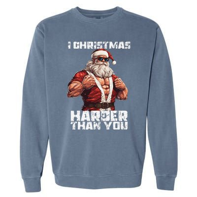 Bodybuilding Powerlifting Christmas Core Workout Iron Mass Garment-Dyed Sweatshirt